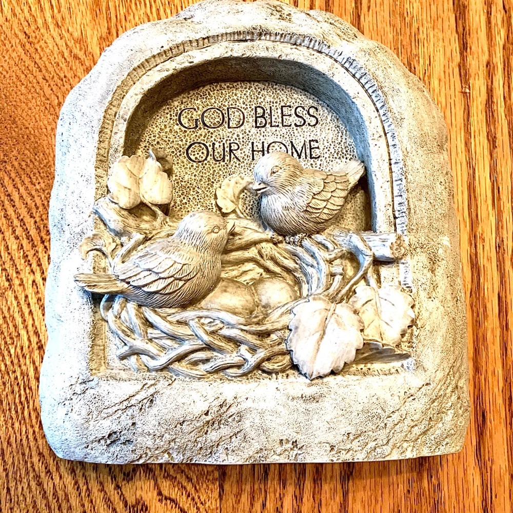 “God bless our home” plaque